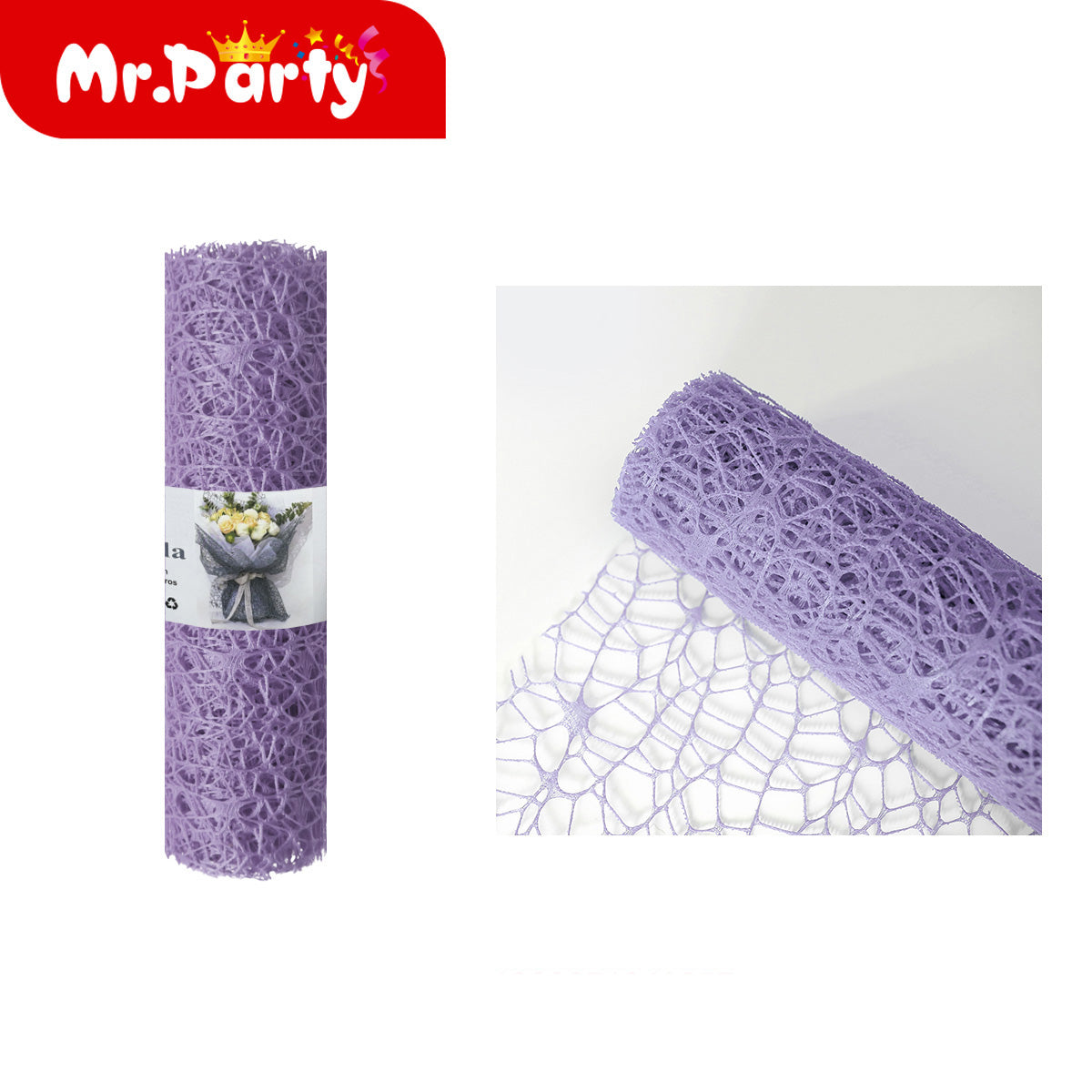 ✨ Malla Decorativa para Ramos y Arreglos Florales (Rollo 48 cm x 3 m) 🌸🎀