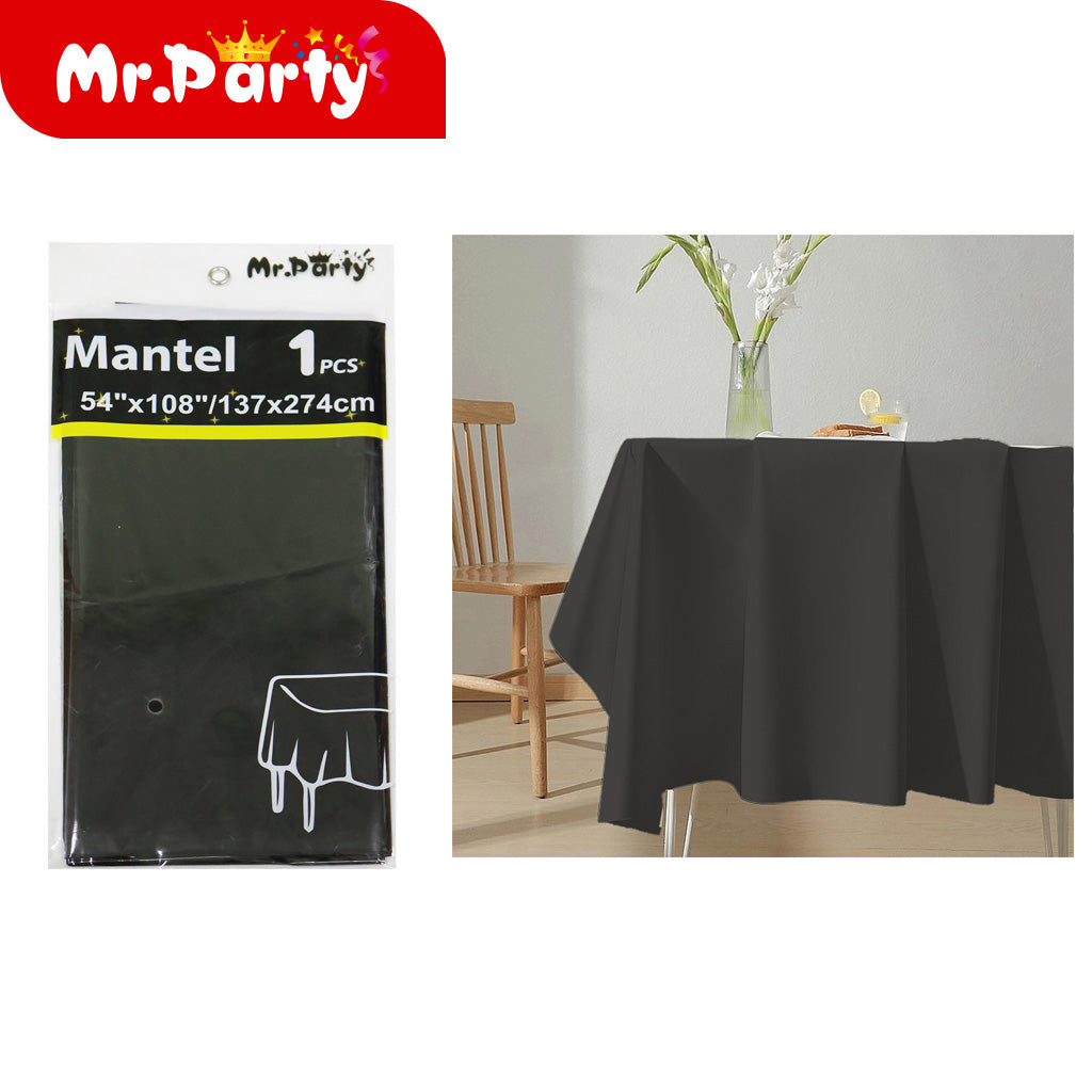 Mantel de película de aluminio de color solido 137*274 negro (12paquetes)