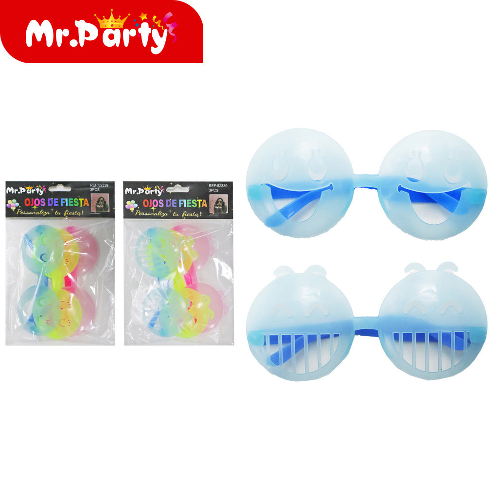 Cara sonriente luminosa 3 piezas por tarjeta (12paquetes)