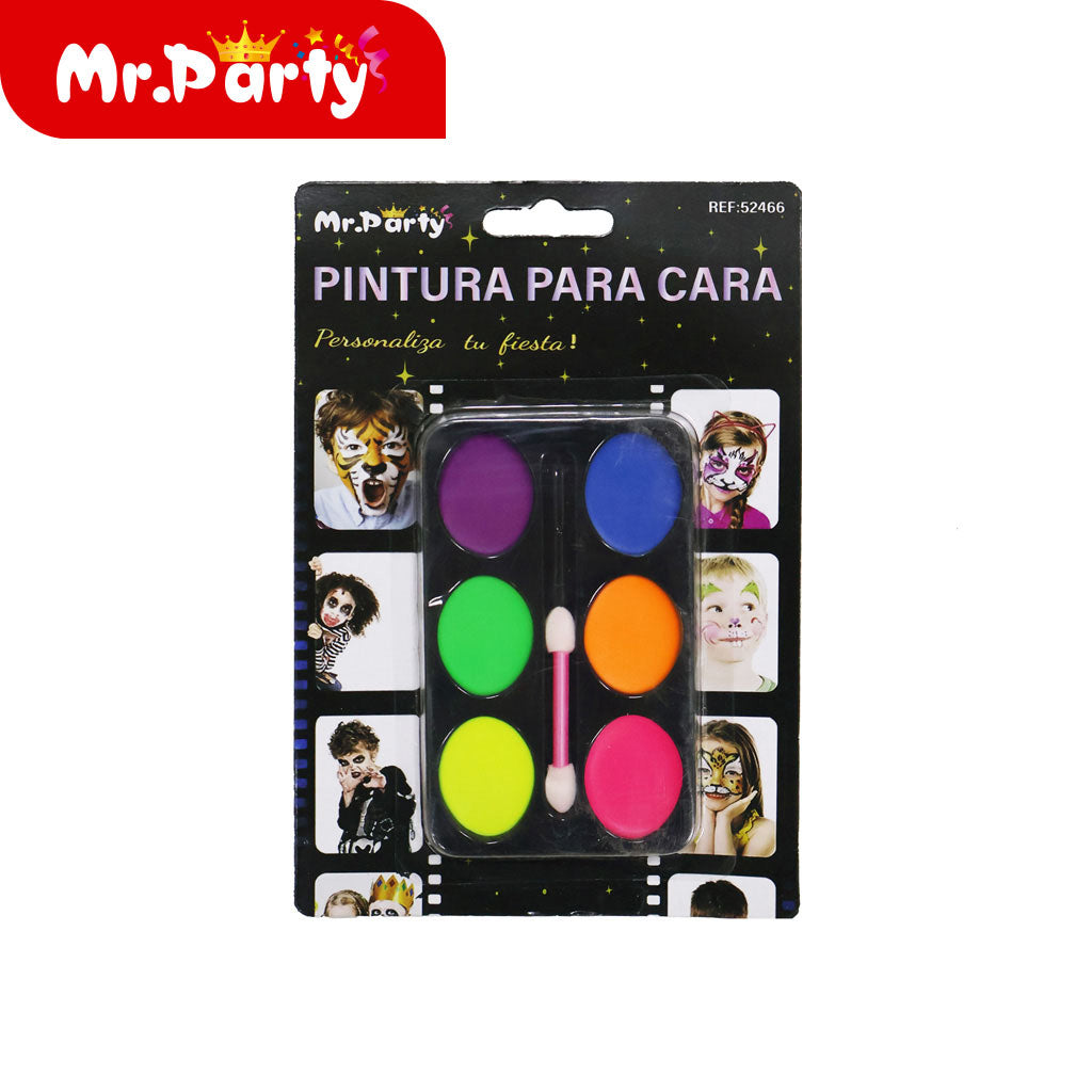 Pintura facial ovalada de seis colores absorción vertical (12paquetes)