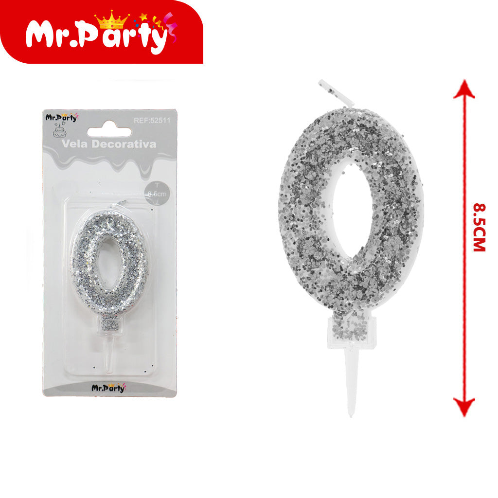 Vela Decorativa de numero con Brillo Mr. Party