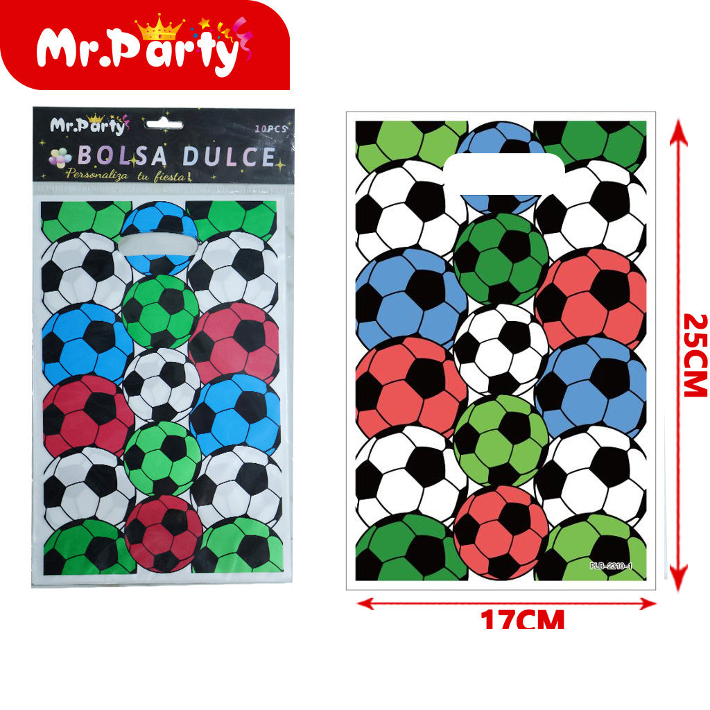 Bolsas para dulces de feliz cumpleaños con asa 17×25 cm (paquete con 10) | Mr. Party V6