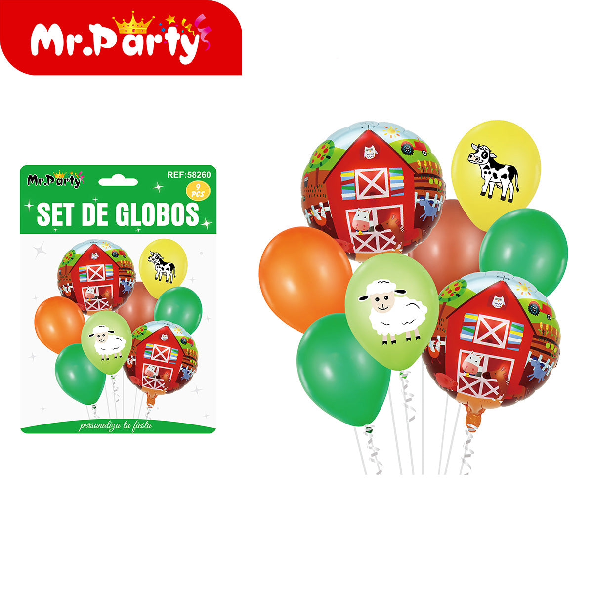 🎈✨ Set de Globos Temáticos Feliz Cumpleaños (9 Pzas) | Decoración Fiesta V1 - 12 paquetes - Mayoreo