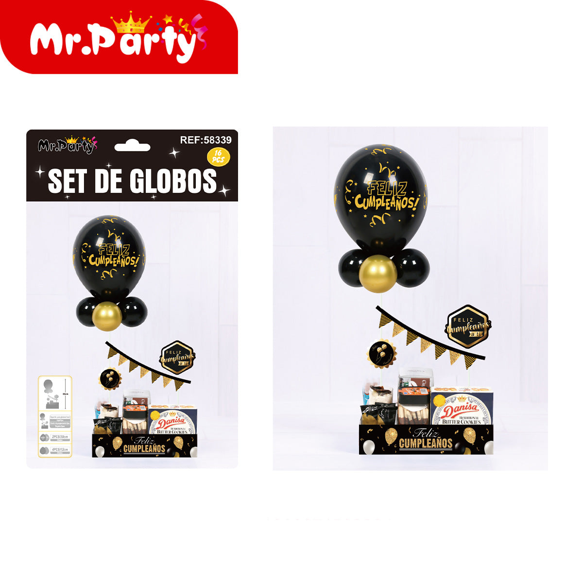 🎈✨ Set de Globos “Feliz Cumpleaños” para Centro de Mesa | Arreglo Listo para Fiesta (Varios Diseños)- Mayoreo 6 pzas
