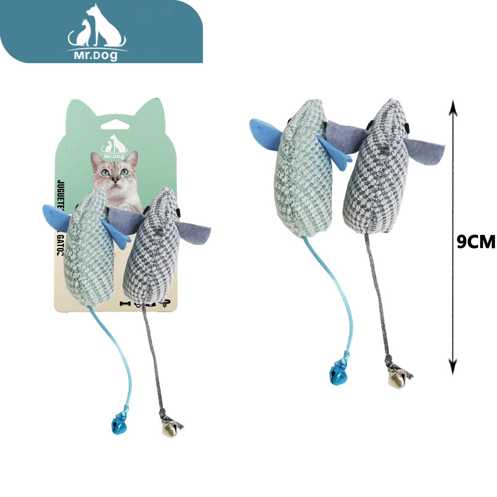 Juguete para mascota ratón de saco paq. con 12 pzas