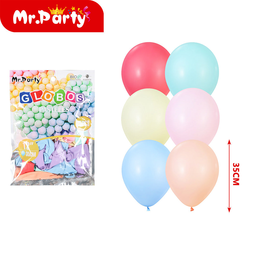 Globos Pastel 12" (35 cm) Paquete 25 Piezas Mr. Party