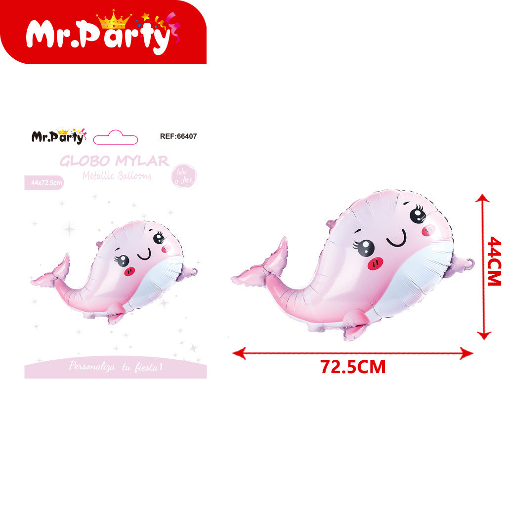 Globo de aluminio con forma de delfÃn de 725 x 44 cm (12paquetes)