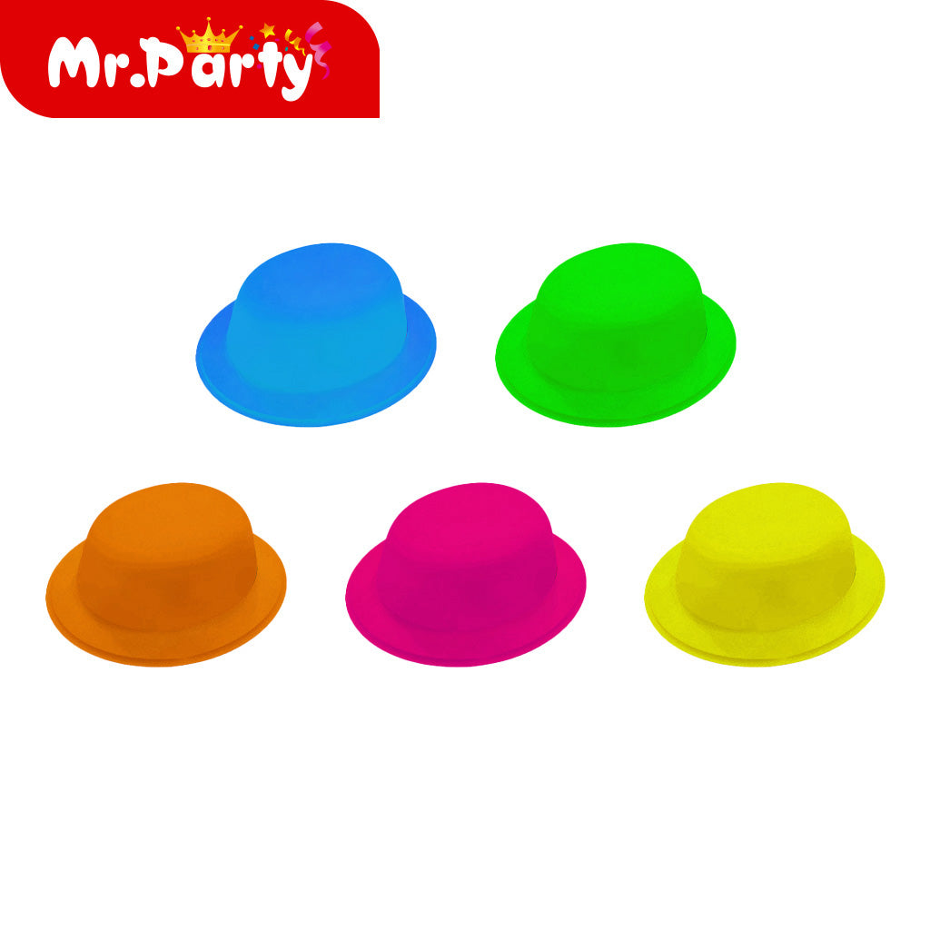 Sombrero redondo fluorescente de color solido (12paquetes)