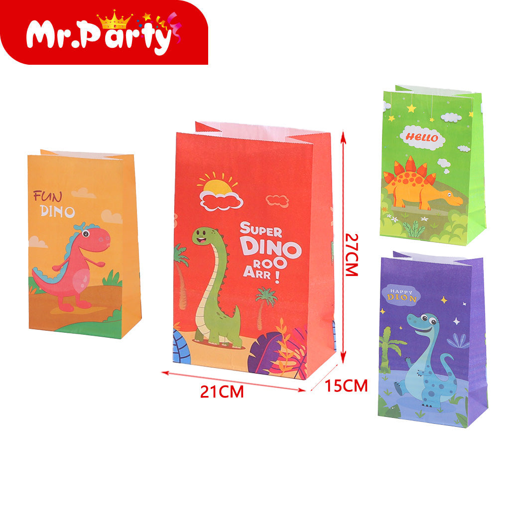 Bolsa de papel kraft de dinosaurio 27*21*11 (12paquetes)