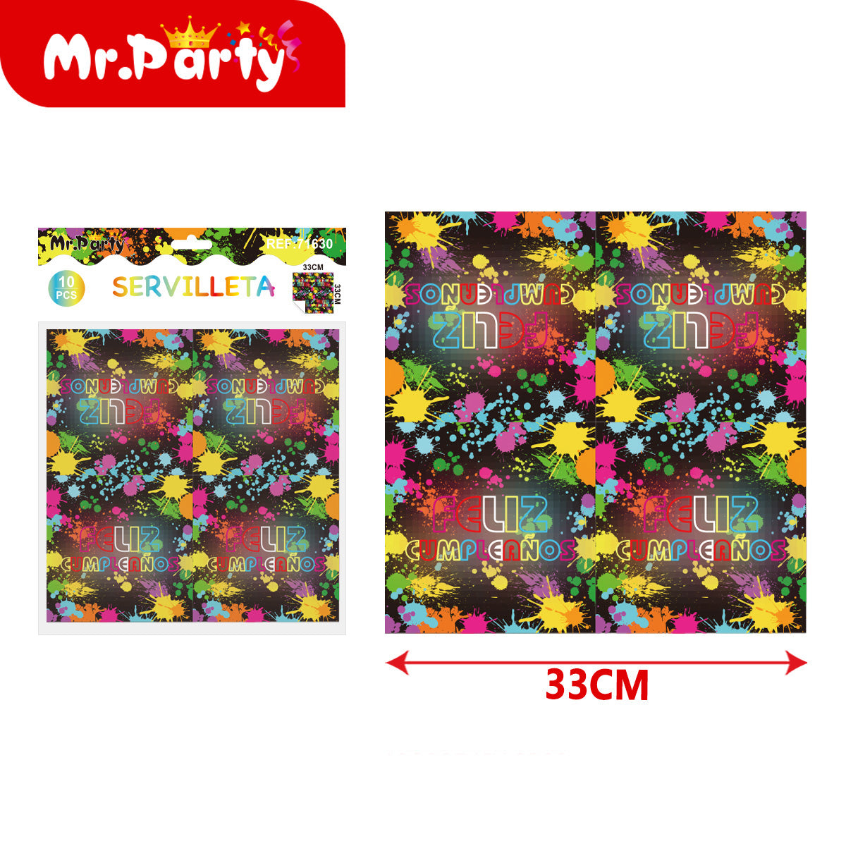 Decoración Feliz Cumpleaños estilo neón multicolor con variantes para mesa y celebración temática