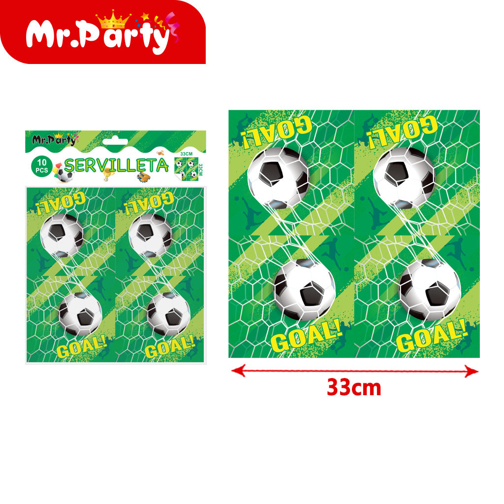Decoración Fiesta Fútbol ⚽ Manteles y Servilletas | Mesa temática GOAL! 🏆🎉-Mayoreo 12 pzas
