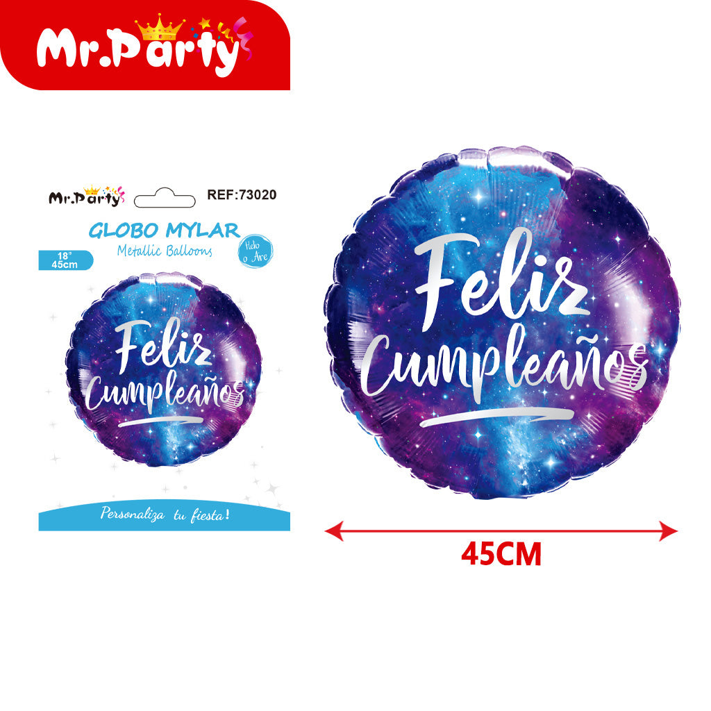 🎉 Globo Mylar “Feliz Cumpleaños” 45 cm – Diseños Súper Festivos