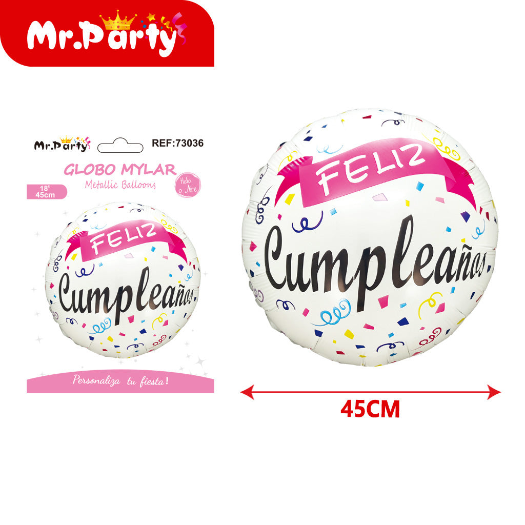 🎈 Globos Mylar con Frases | Bienvenida, Buen Viaje y Feliz Cumpleaños | 18” (45 cm) y 42.5x59.5 cm | Decoración de Fiesta ✨🎉- Mayoreo 12 pzas
