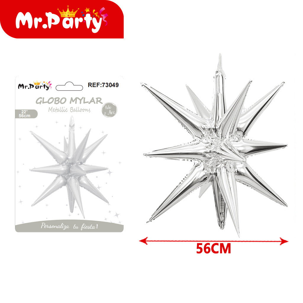 Globo Estrella 3D Mylar 56 cm – ¡Brilla Toda la Fiesta!