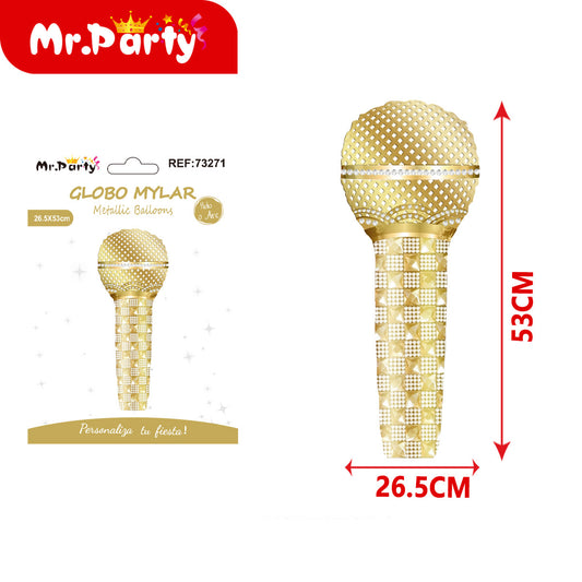 🎵 Globo Mylar Musical & Karaoke 45cm – Notas y Micrófono para Fiestas
