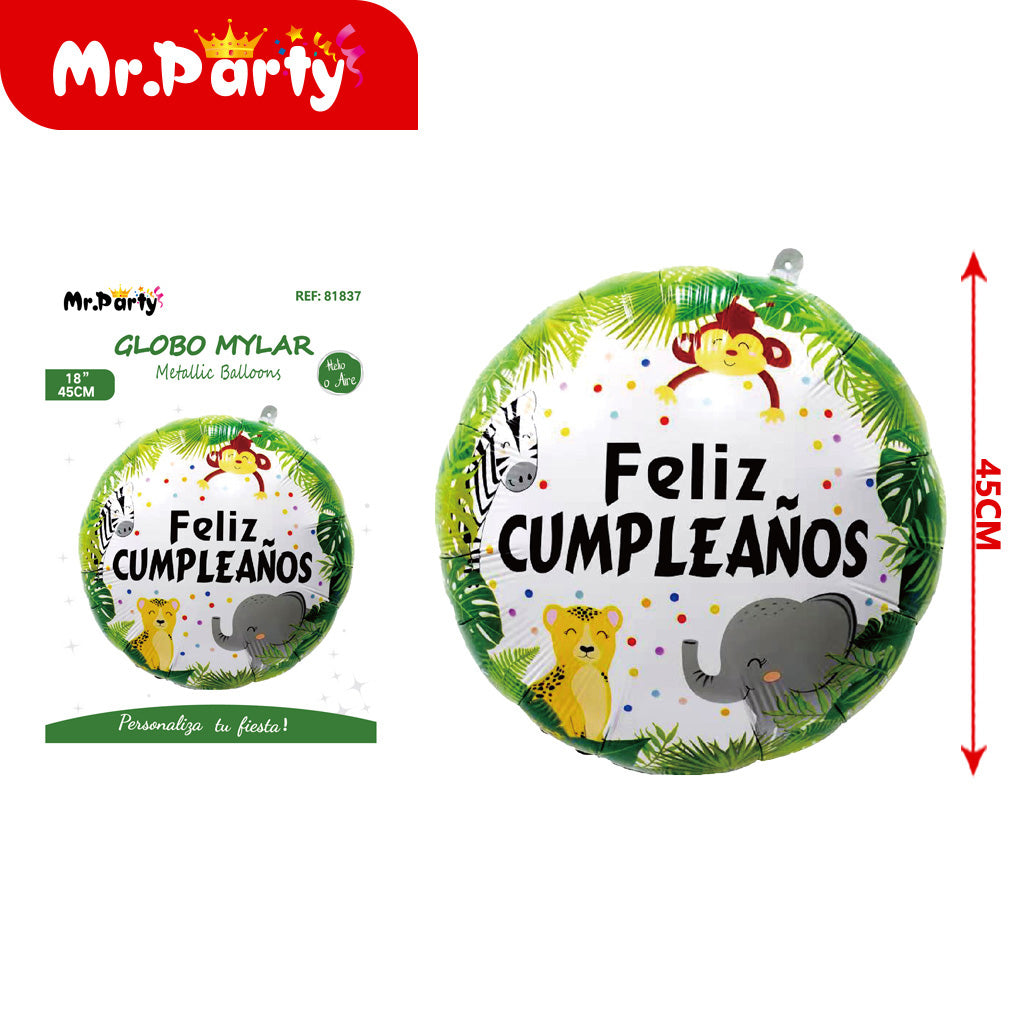 Globos Mylar XXL “Feliz Cumpleaños” / “Feliz Día” 🎈✨ | 45cm–76cm | Corona, Estrella y Diseños