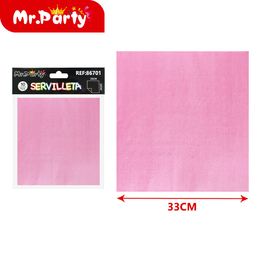 Servilleta rosa de 10 piezas (12paquetes)