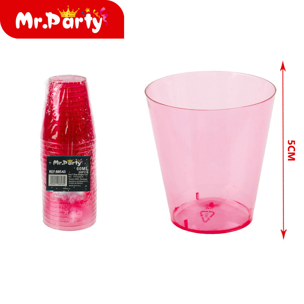 2 un vaso de color 20 piezas rojo brillante (12paquetes)