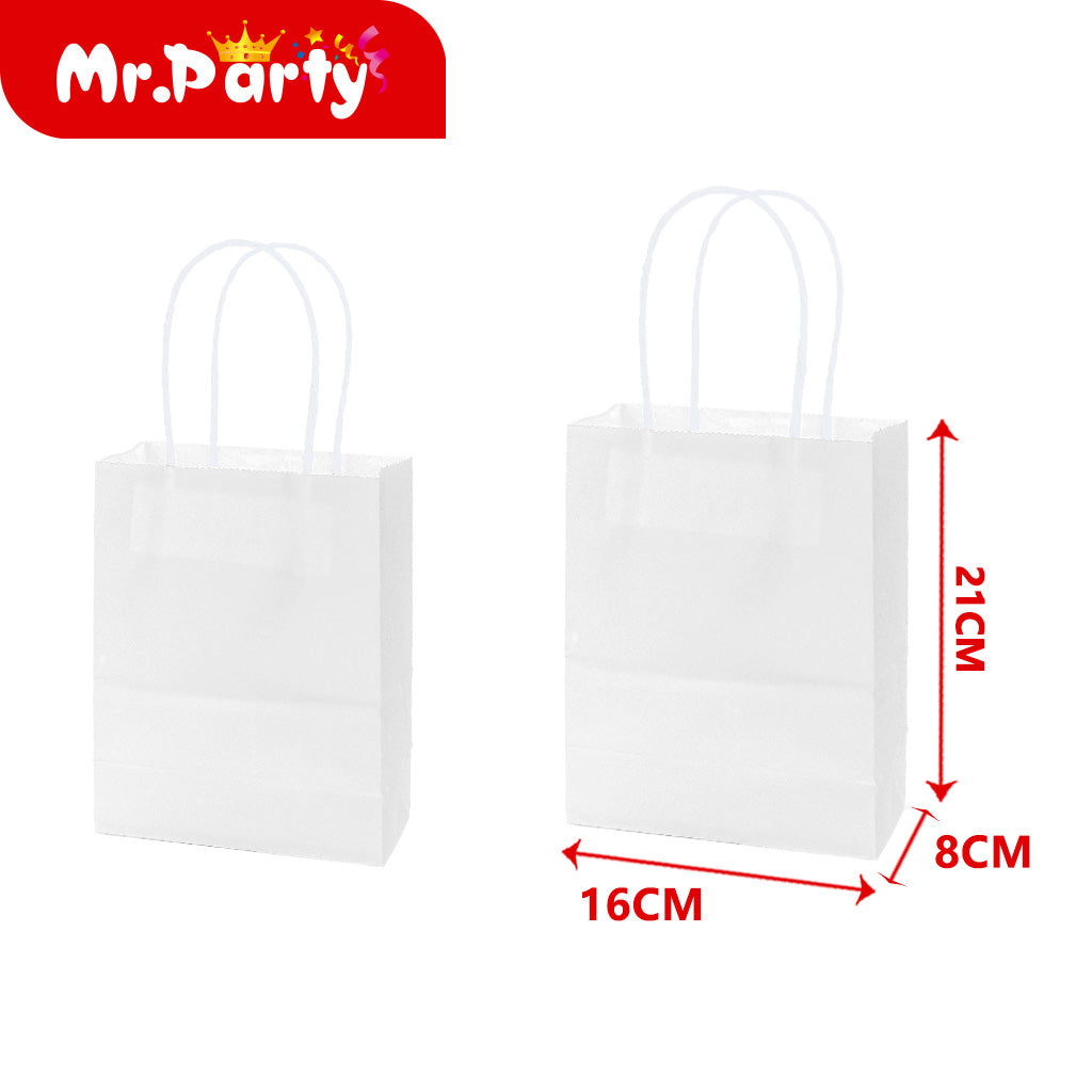 Bolsa de regalo de cuerda de colores blanca de 15 x 21 x 8 c (12paquetes)