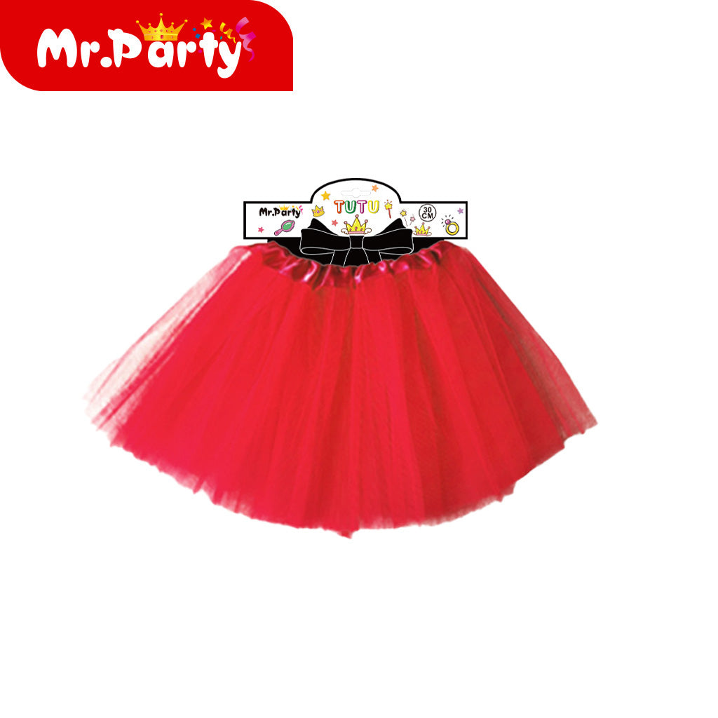 Falda de color liso de 30 cm en color rojo brillante (12paquetes)