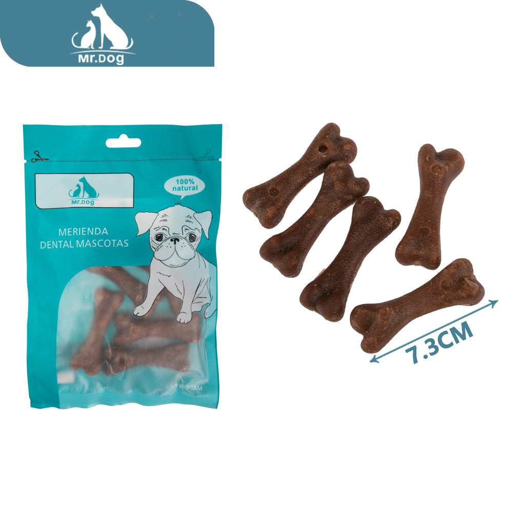 Hueso para mascota para limpieza dental sabor a carne de res 7,3 cm 2123 g paq. con 12 pzas