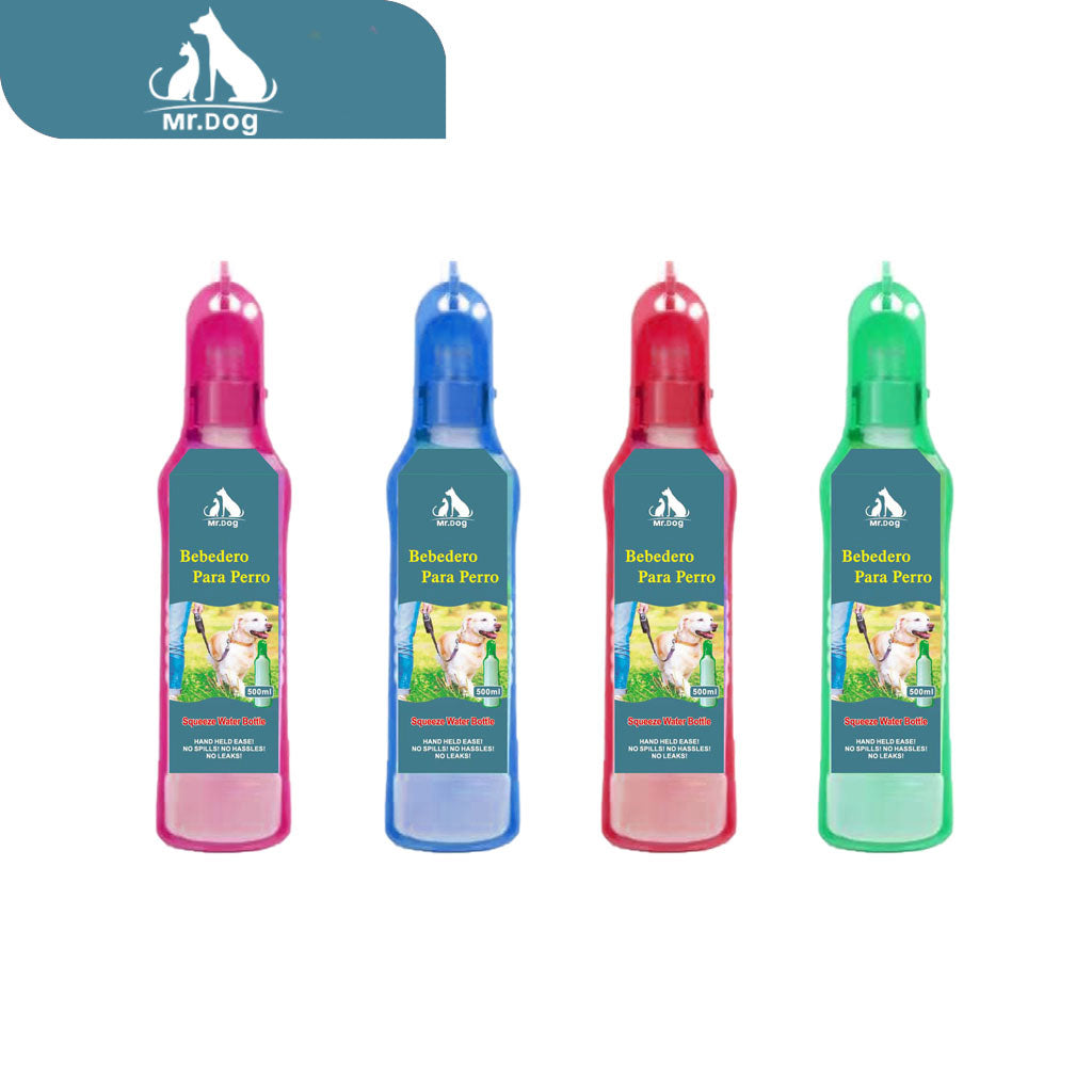 Botella para mascota bvaso de agua sencillo para exteriores de 500 ml paq. con 12 pzas