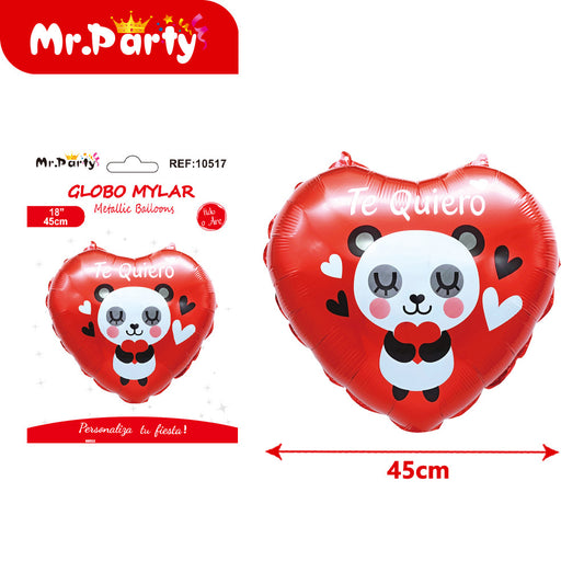 Globo de aluminio con forma de corazón en español (12paquetes)