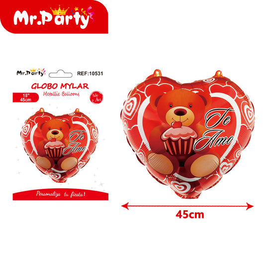 Globo de aluminio con forma de corazón en español (12paquetes)