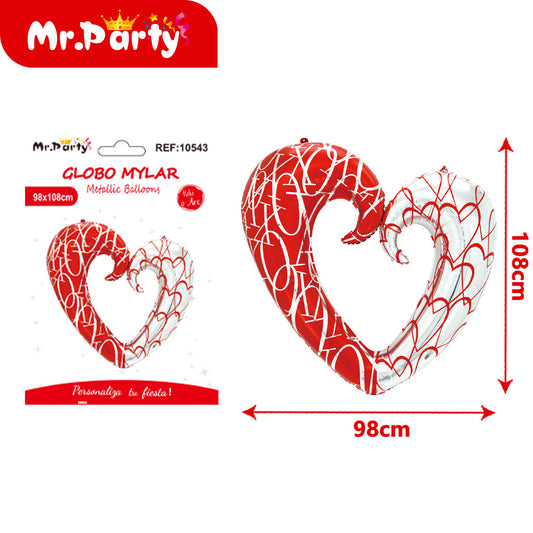 corazón hueco de forma especial de 36 pulgadas (12paquetes)