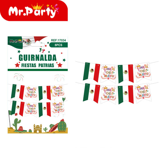 Guirnalda México Fiestas Patrias | Decoración colgante en set | Noche Mexicana y Mundial