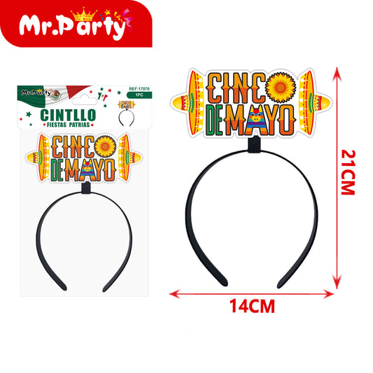 Cintillo México Fiestas Patrias | Diadema decorativa 1 pza | Accesorio para noche mexicana y outfit patrio