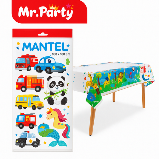 Manteles de Fiesta Infantiles Mr. Party 108x180 cm – Varios Diseños