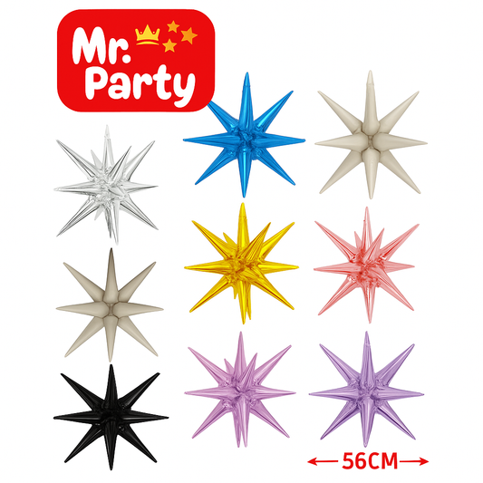 Globo Estrella 3D Mylar 56 cm – ¡Brilla Toda la Fiesta!