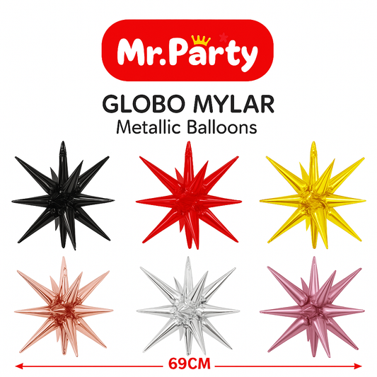 Globo Estrella 3D Mylar 69cm – ¡Brilla Toda la Fiesta!