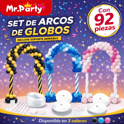 Kit Arco de Globos 180cm con Estructura 🎈✨ Set Decorativo Completo (92 pzas) -Mr. Party