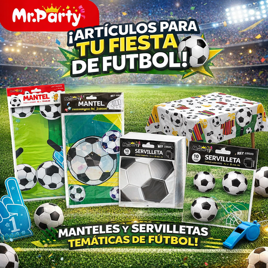 Decoración Fiesta Fútbol ⚽ Manteles y Servilletas | Mesa temática GOAL! 🏆🎉