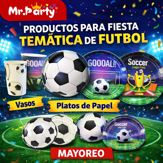 Platos y Vasos Fiesta de Fútbol ⚽️ GOOOAL!! | Decoración para Cumple & Partidos 🎉- 12 pzas Mayoreo