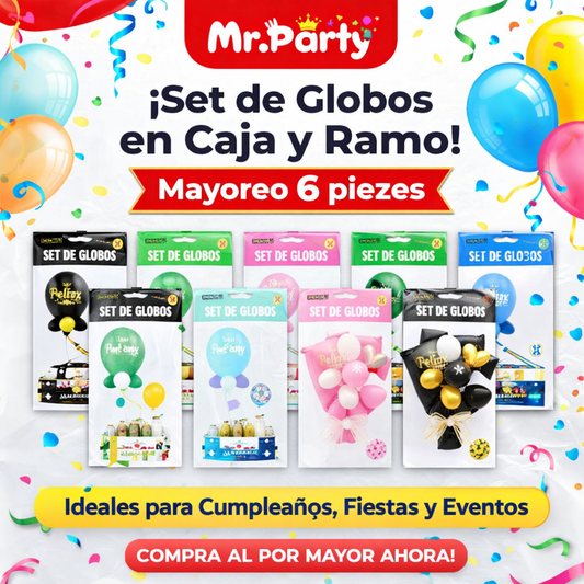 🎈✨ Set de Globos “Feliz Cumpleaños” para Centro de Mesa | Arreglo Listo para Fiesta (Varios Diseños)- Mayoreo 6 pzas