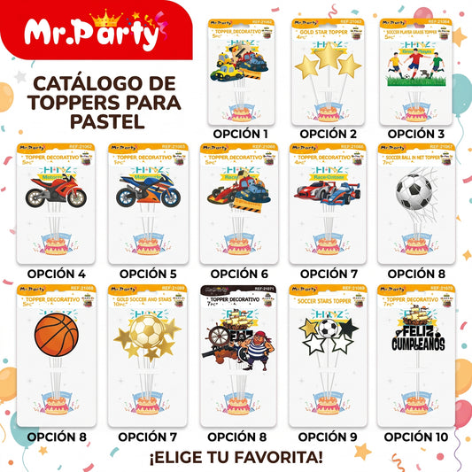 Set De Toppers Decorativos Temáticos Feliz Cumpleaños Para Pastel 🎂