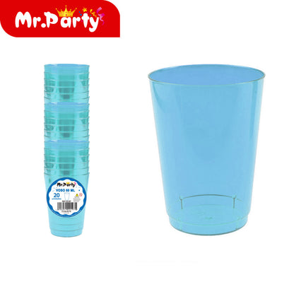 Vasos de Plástico Mr. Party 🥳🥤 | Vasos Desechables en Colores para Fiesta (60ml / 30ml) - Mayoreo 12 paquetes