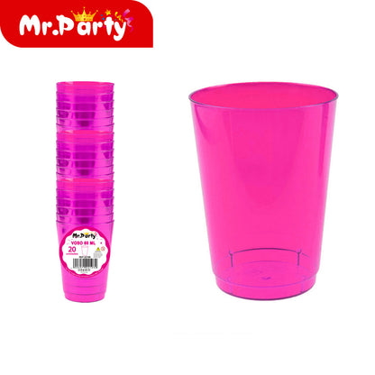 Vasos de Plástico Mr. Party 🥳🥤 | Vasos Desechables en Colores para Fiesta (60ml / 30ml) - Mayoreo 12 paquetes