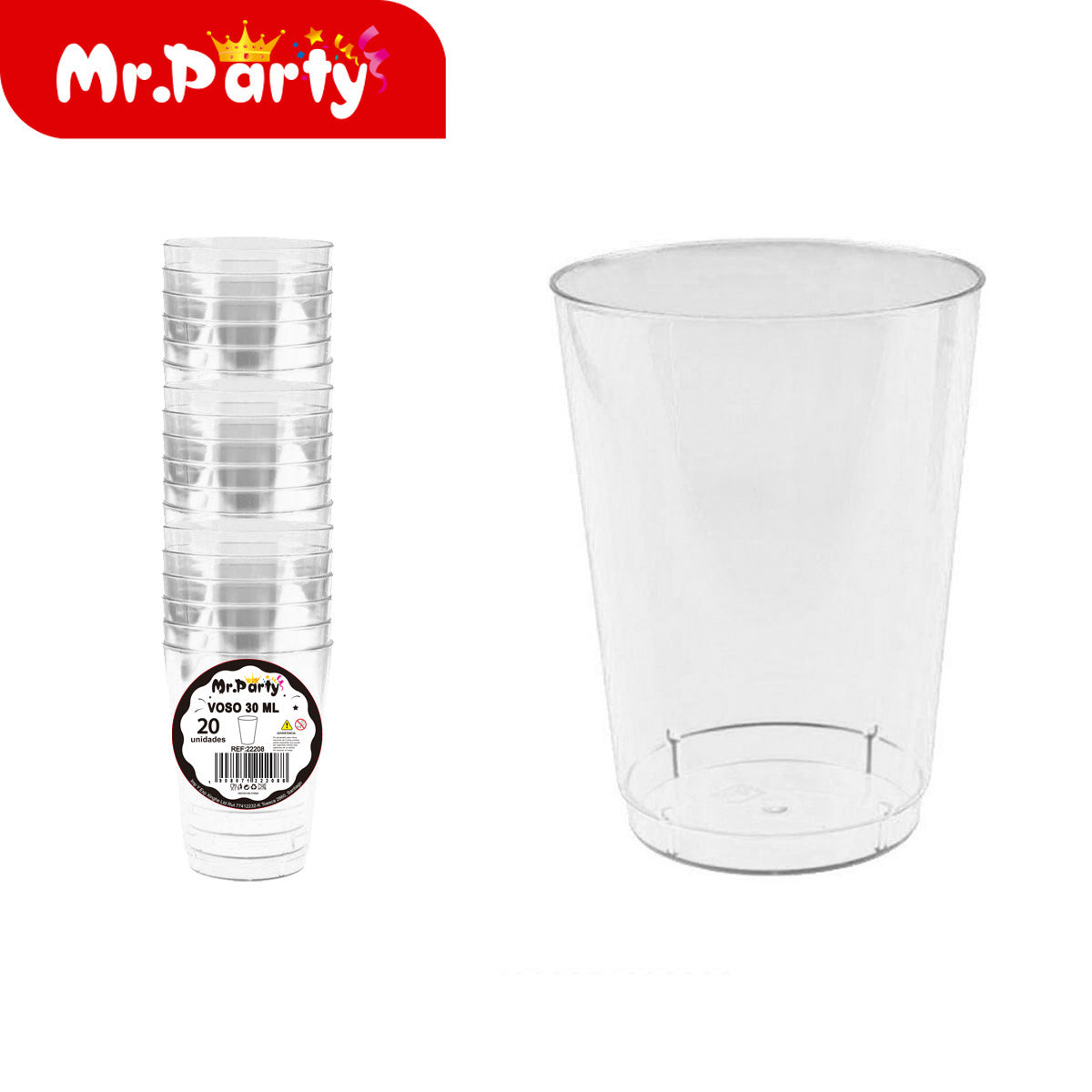 Vasos de Plástico Mr. Party 🥳🥤 | Vasos Desechables en Colores para Fiesta (60ml / 30ml)