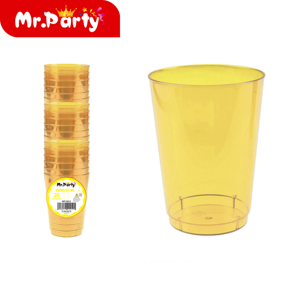 Vasos de Plástico Mr. Party 🥳🥤 | Vasos Desechables en Colores para Fiesta (60ml / 30ml)