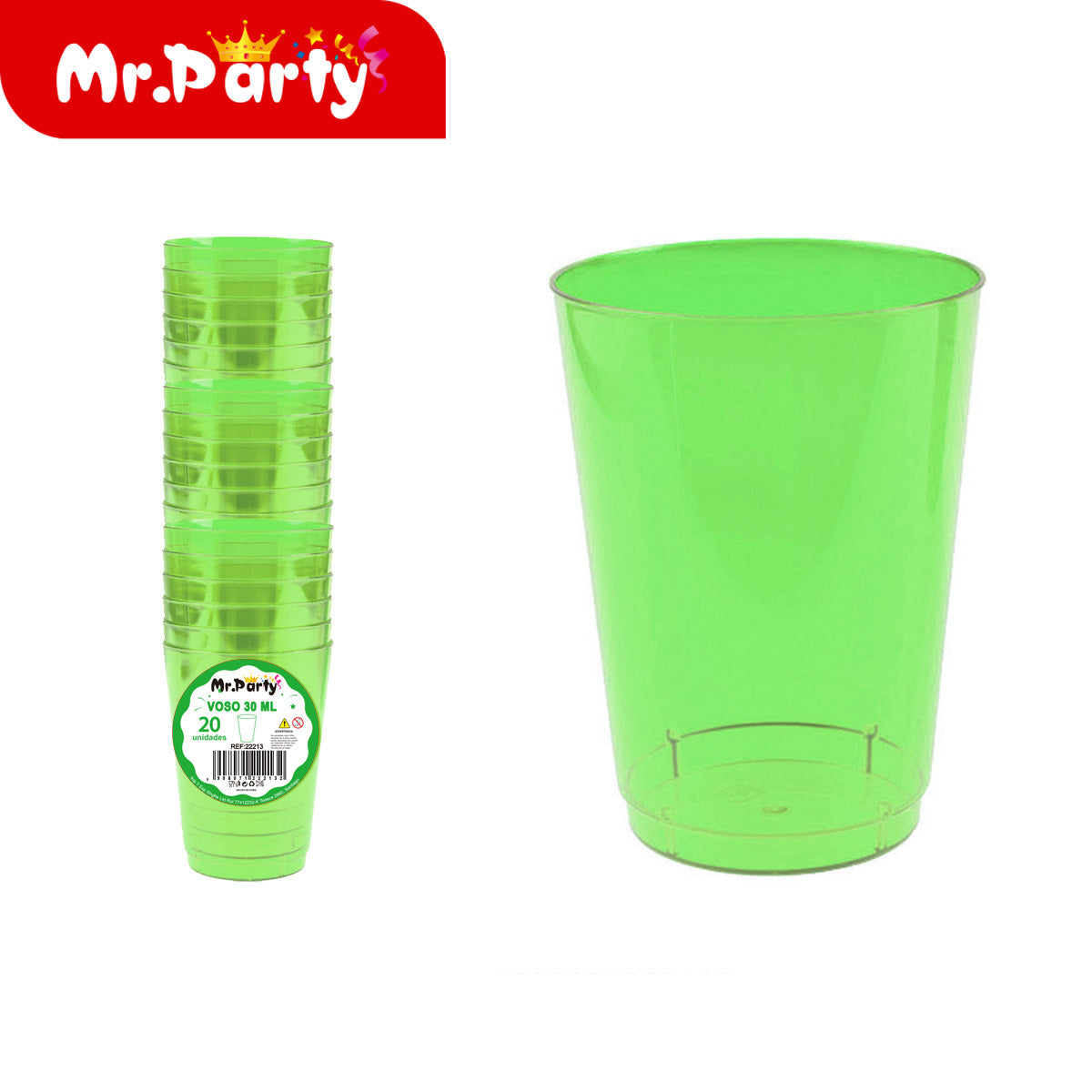 Vasos de Plástico Mr. Party 🥳🥤 | Vasos Desechables en Colores para Fiesta (60ml / 30ml)