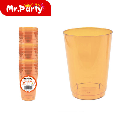 Vasos de Plástico Mr. Party 🥳🥤 | Vasos Desechables en Colores para Fiesta (60ml / 30ml) - Mayoreo 12 paquetes