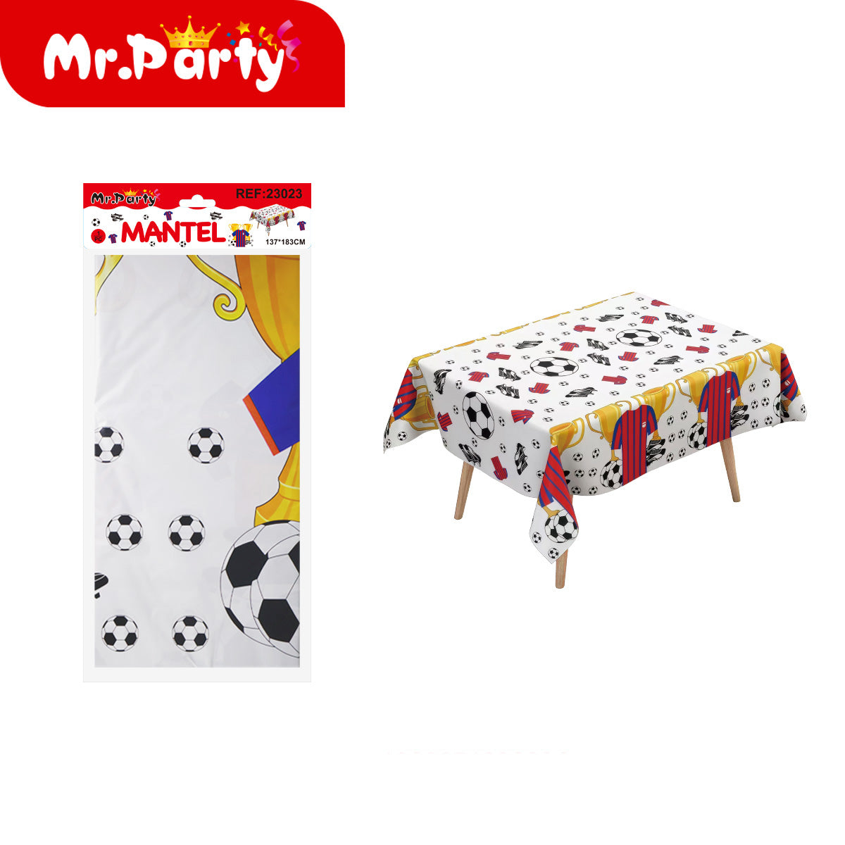 Decoración Fiesta Fútbol ⚽ Manteles y Servilletas | Mesa temática GOAL! 🏆🎉-Mayoreo 12 pzas