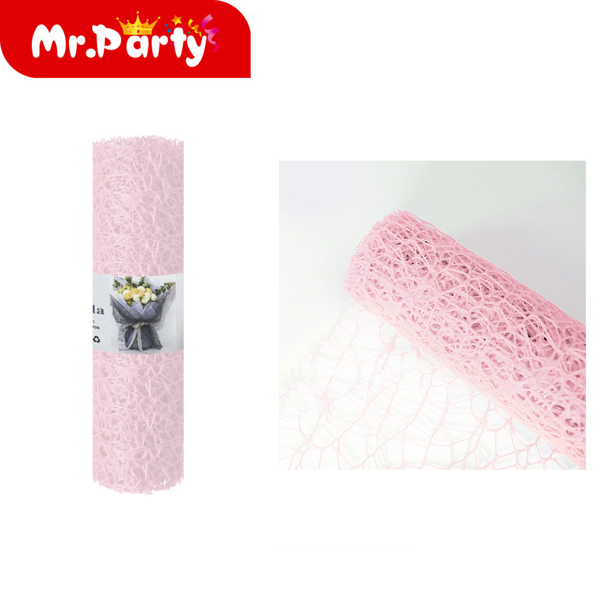 ✨ Malla Decorativa para Ramos y Arreglos Florales (Rollo 14 cm x 4.5 m) 🌸🎀