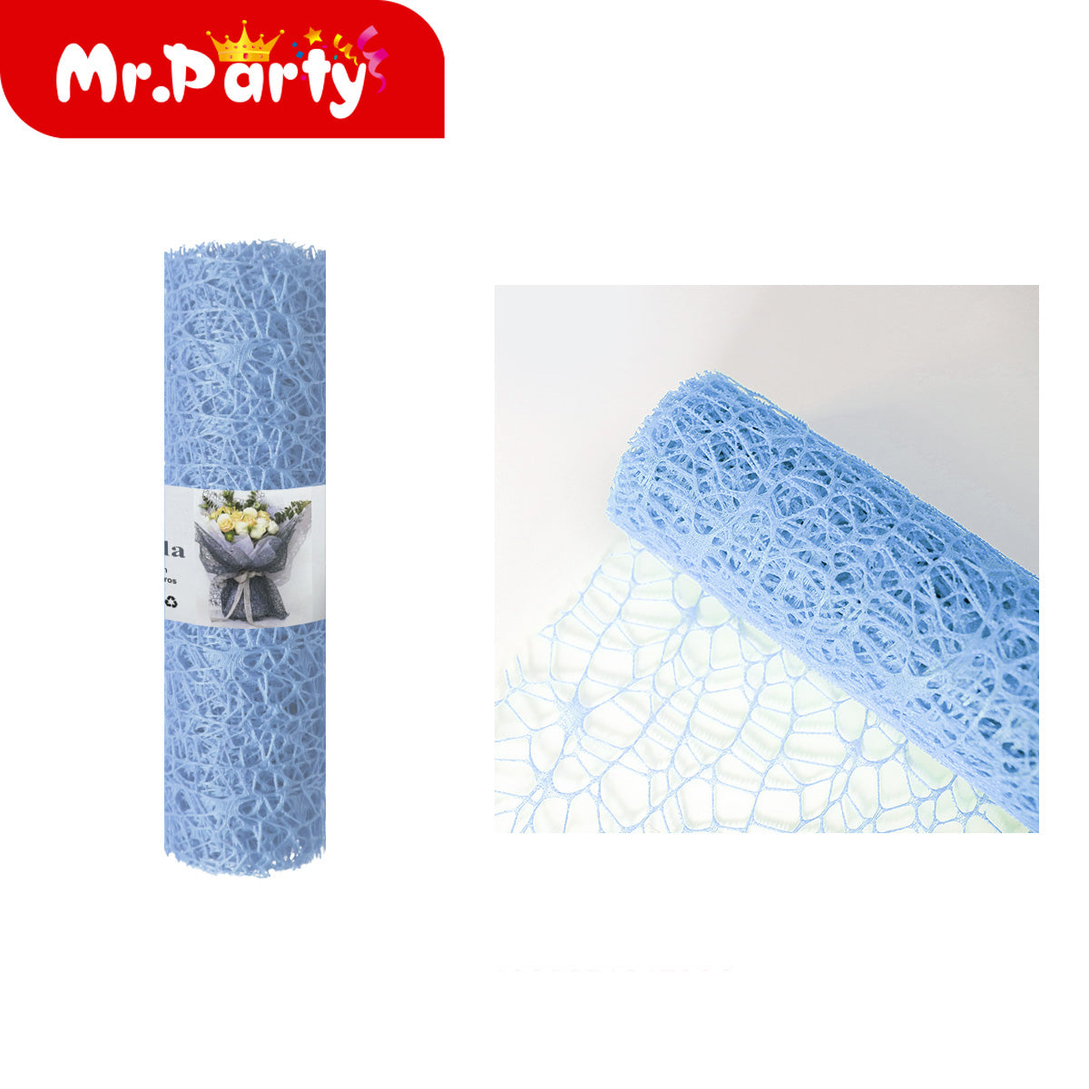 ✨ Malla Decorativa para Ramos y Arreglos Florales (Rollo 24 cm x 3 m) 🌸🎀