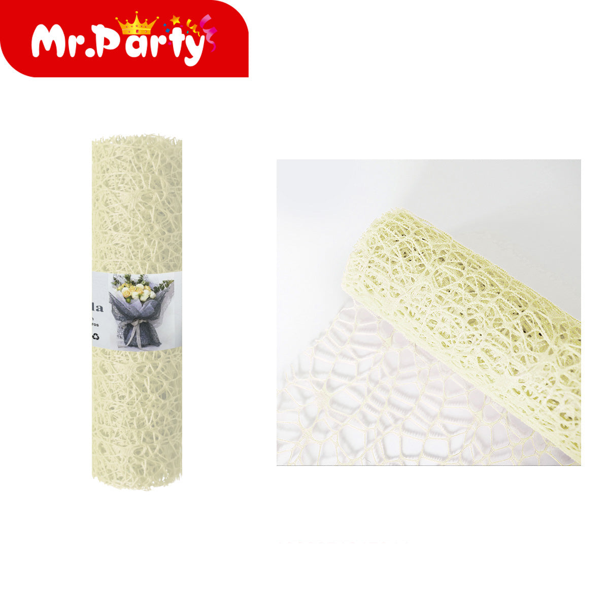 ✨ Malla Decorativa para Ramos y Arreglos Florales (Rollo 48 cm x 3 m) 🌸🎀- Mayoreo 6 pzas