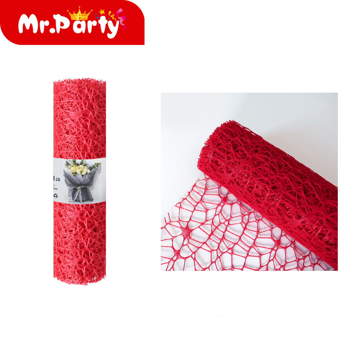 ✨ Malla Decorativa para Ramos y Arreglos Florales (Rollo 48 cm x 3 m) 🌸🎀- Mayoreo 6 pzas